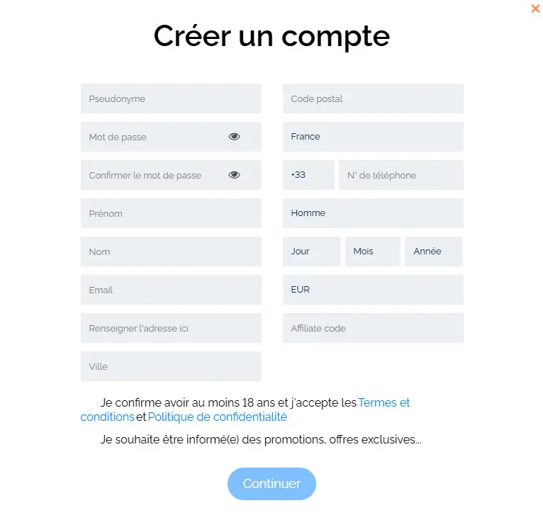 Procedura di registrazione GAMA CASINO