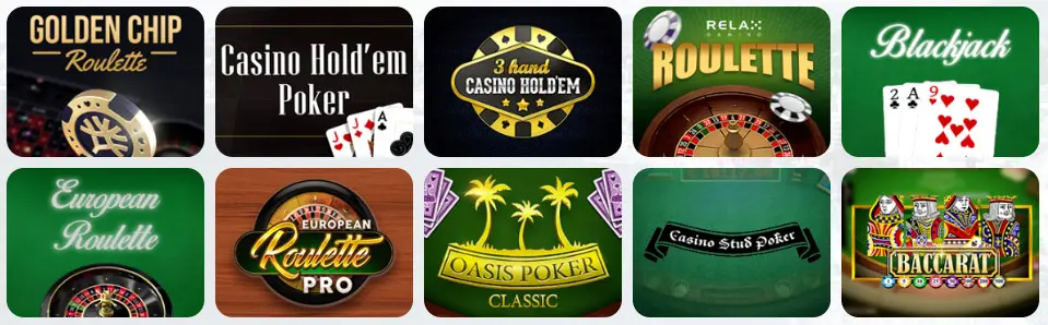 Giochi da tavolo al Gama Casino